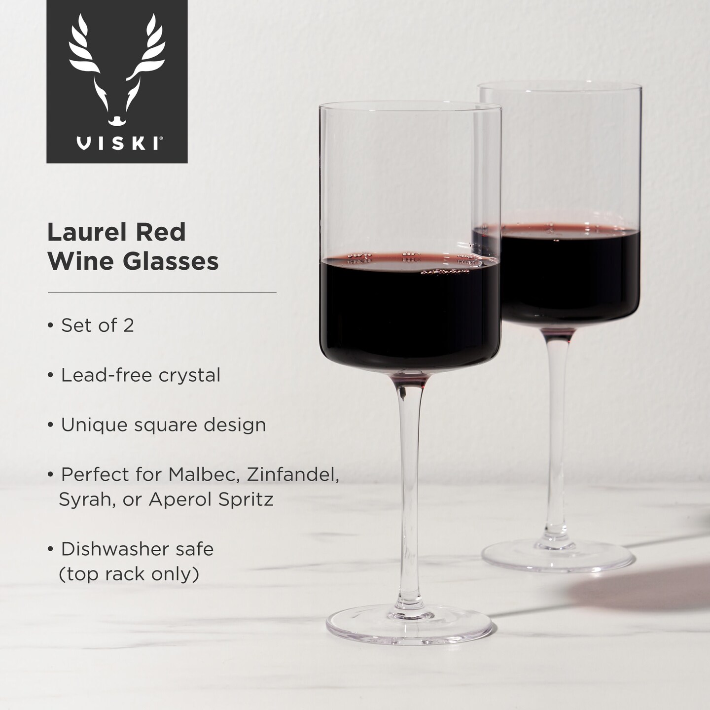 Laurel Crystal Red Wine Glasses 