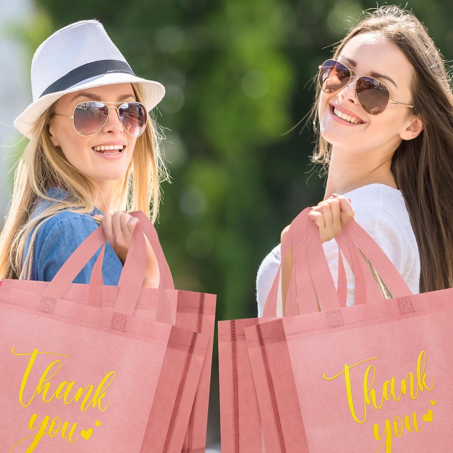 30-Pieces Reusable Thank You Gift Bags with Handles