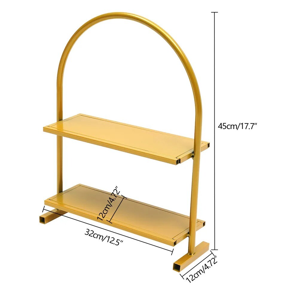 2-Tier Wedding Cupcake Stand Dessert Cake Display Plate Party Pastry Rack Gold