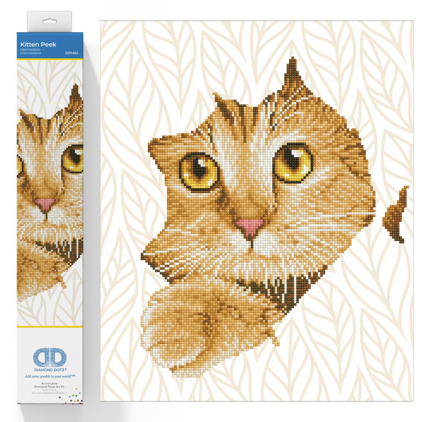 Diamond Dotz Kitten Peek Cat Diamond Painting Kits for Adults - Diamond Art Kits a Relaxing Creative Craft Kit with Dotz Gems 14x17