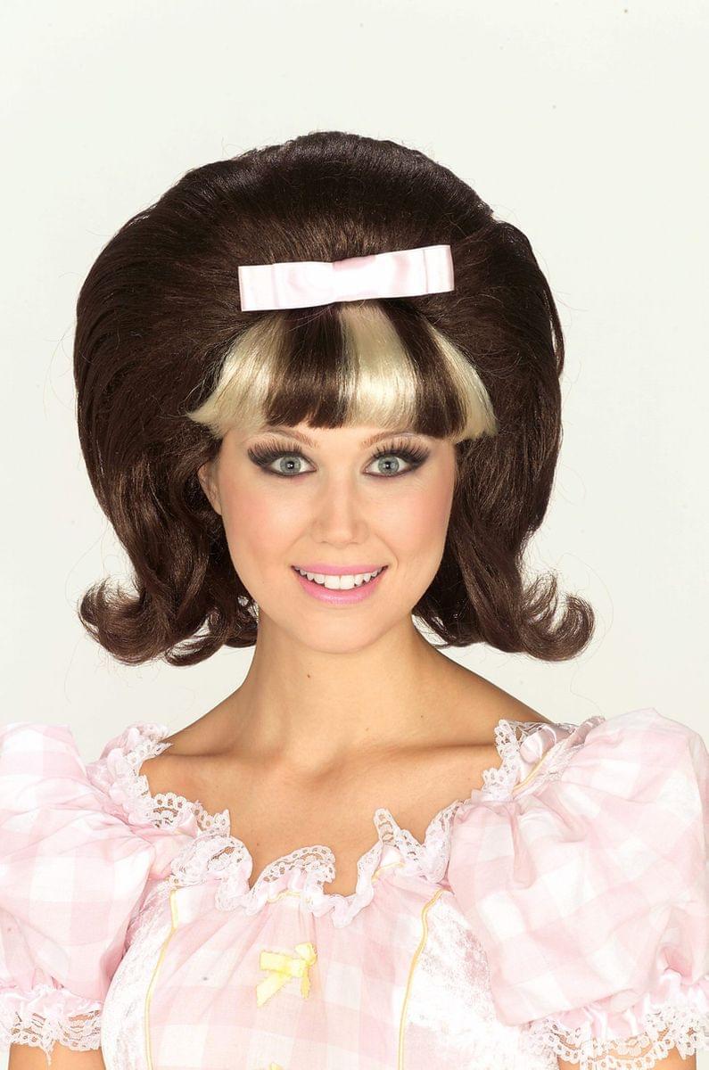 60&#x27;s Princess Brown &#x26; Blonde Adult Costume Wig