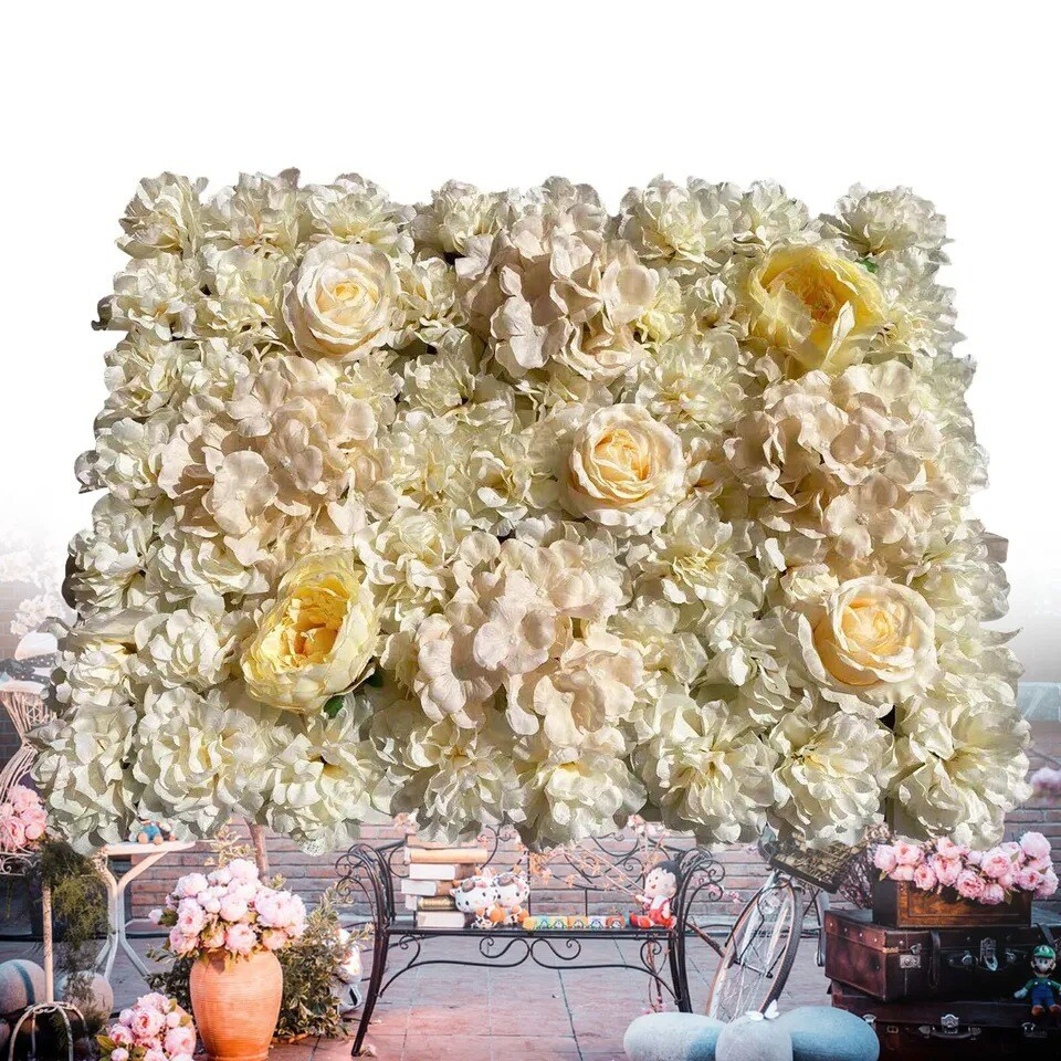 3D Backdrop Wall Artificial Silk Flower Wall Panel For Stage Decor Backdrops