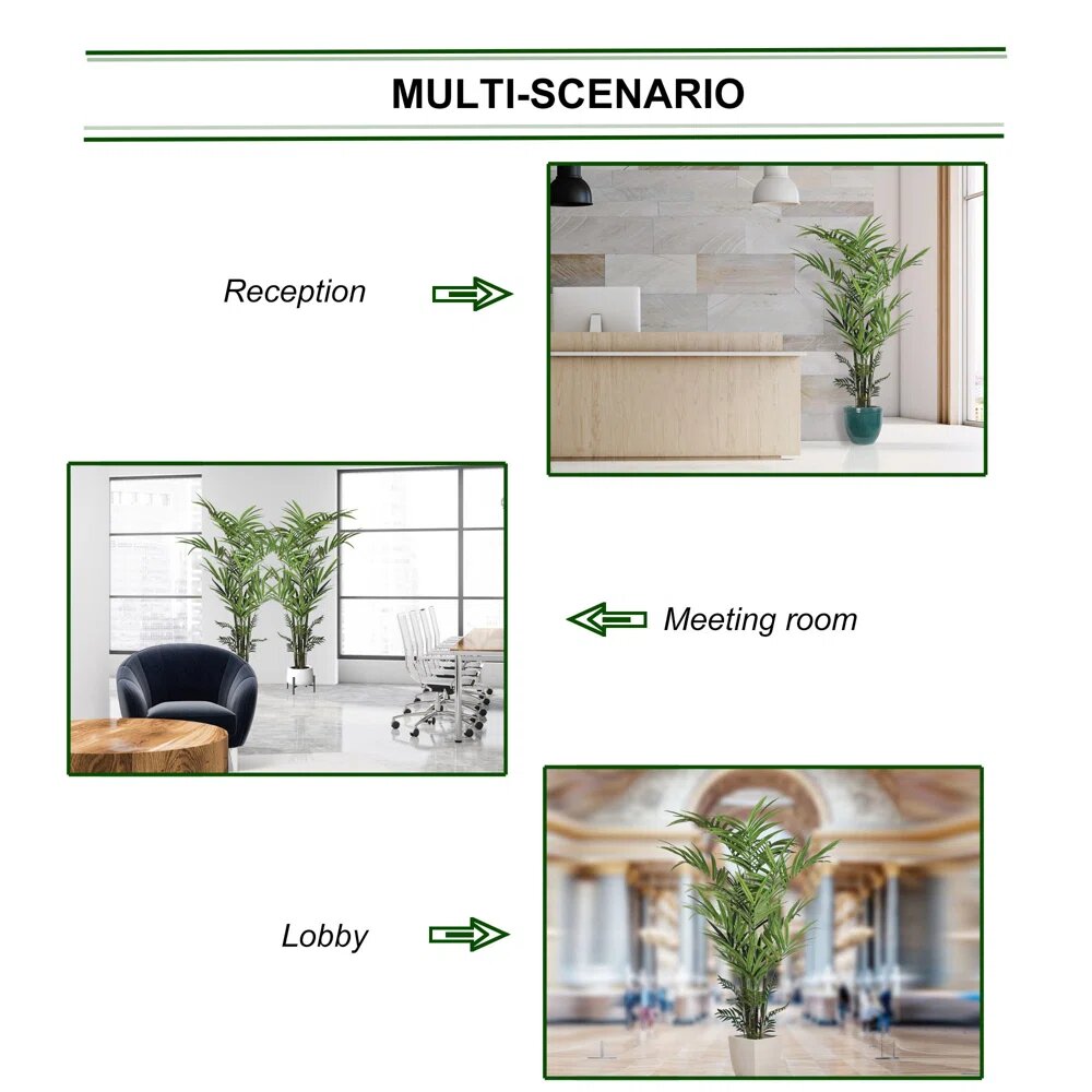 8' Artificial Kentia Palm Tree with 399 Leaves - Elegant Fake Indoor Plant in Decorative Pot, Perfect for Home or Office Decor, Floral Home by Artificial Flowers