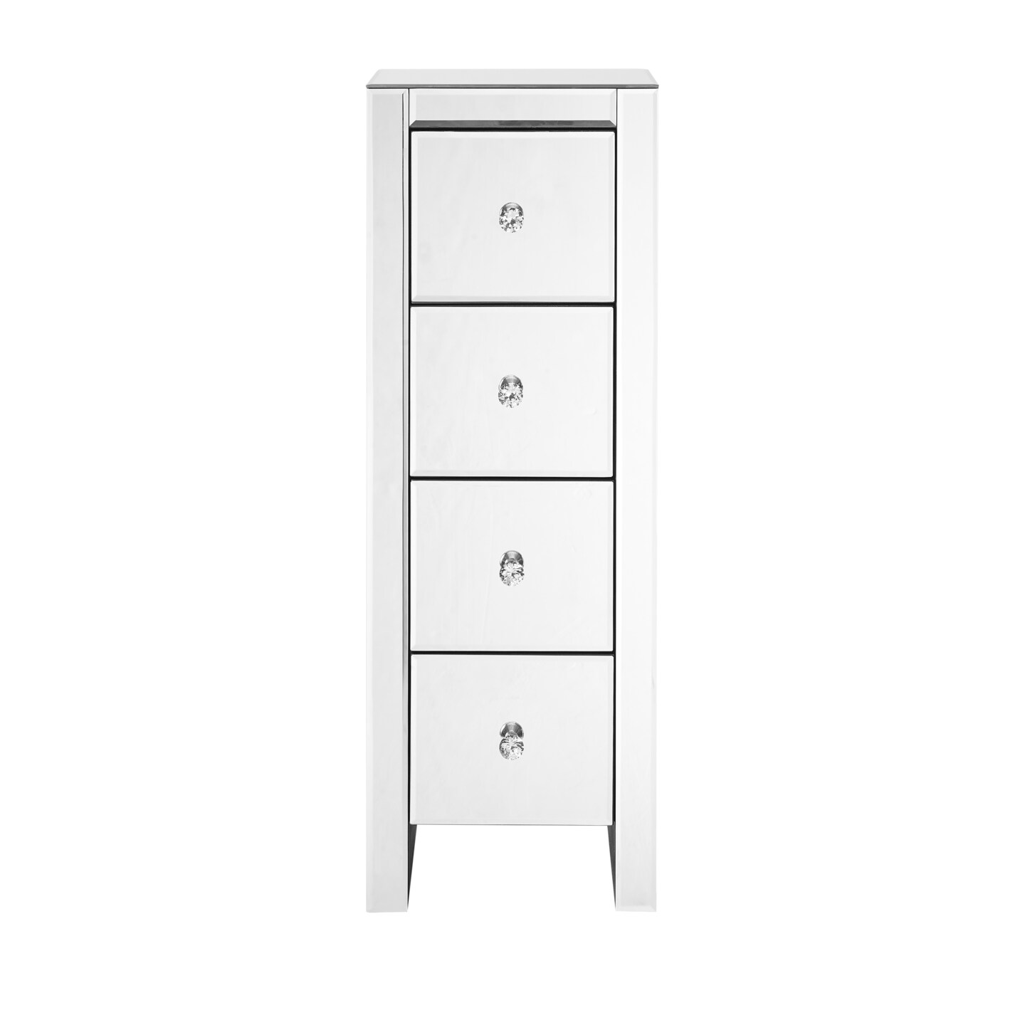 Mirrored Nightstand End Table with Drawers