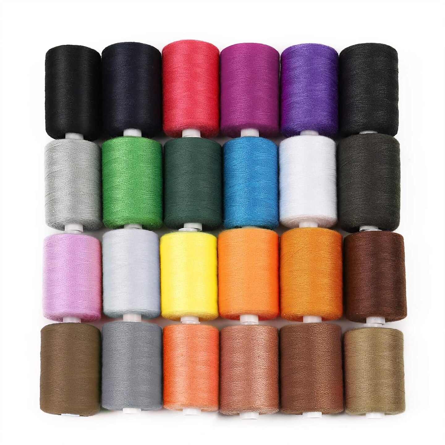 Sewing Thread Sets - 24-Color Spools Thread Mixed Cotton, 1000 Yards Sewing Kits Thread for Sewing Machine, DIY Sewing
