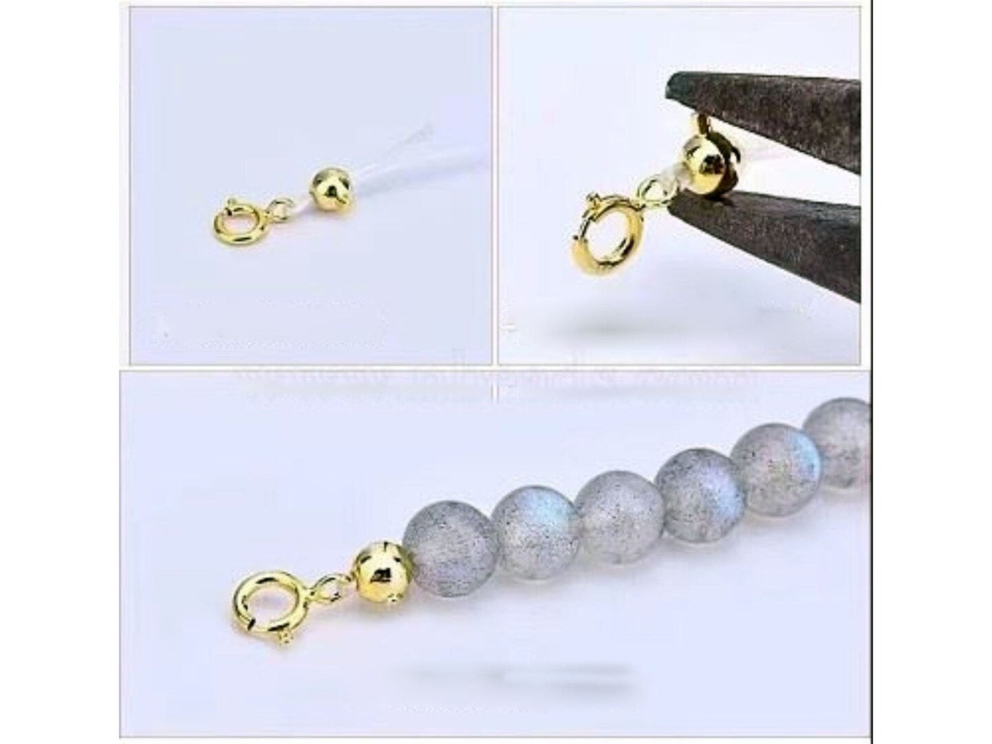 *50* 14K Gold Plated Brass One Touch Crimp Stopper Beads