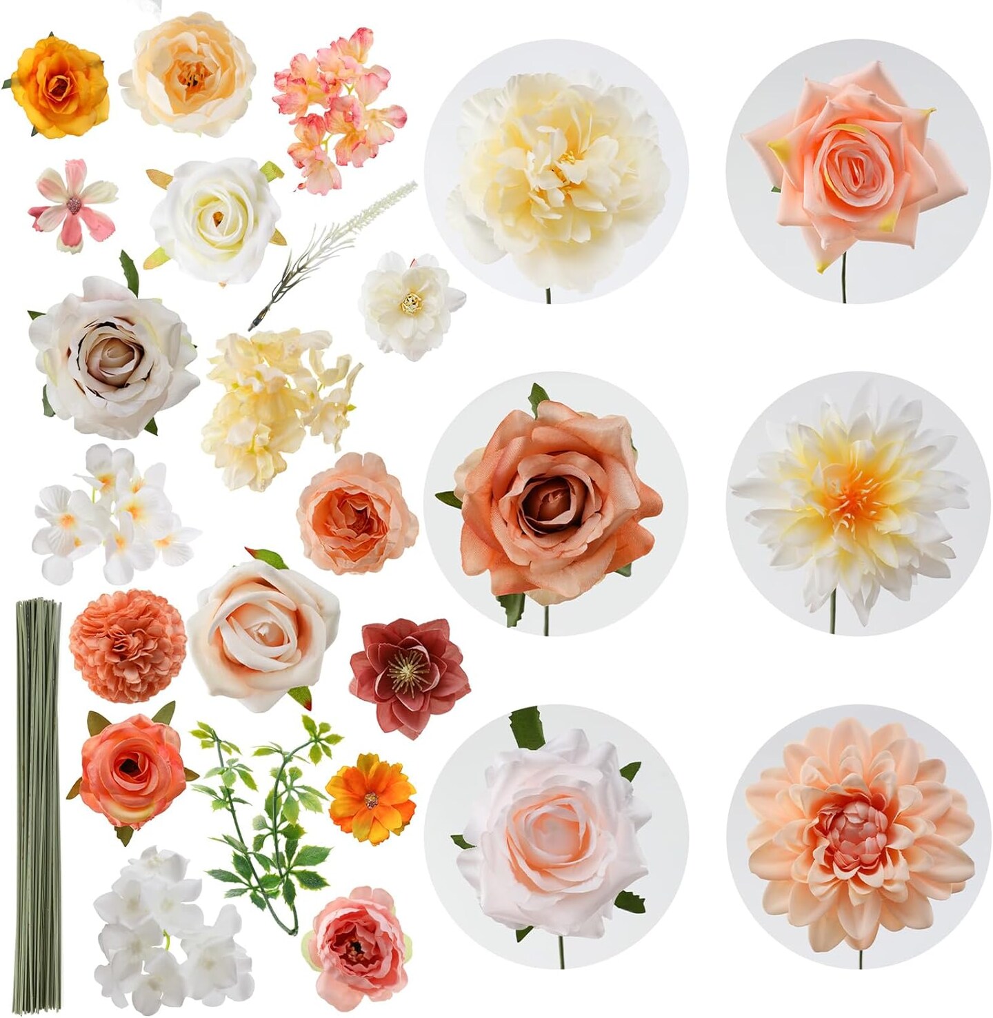 Silk Dahlia &#x26; Rose Flower Combo