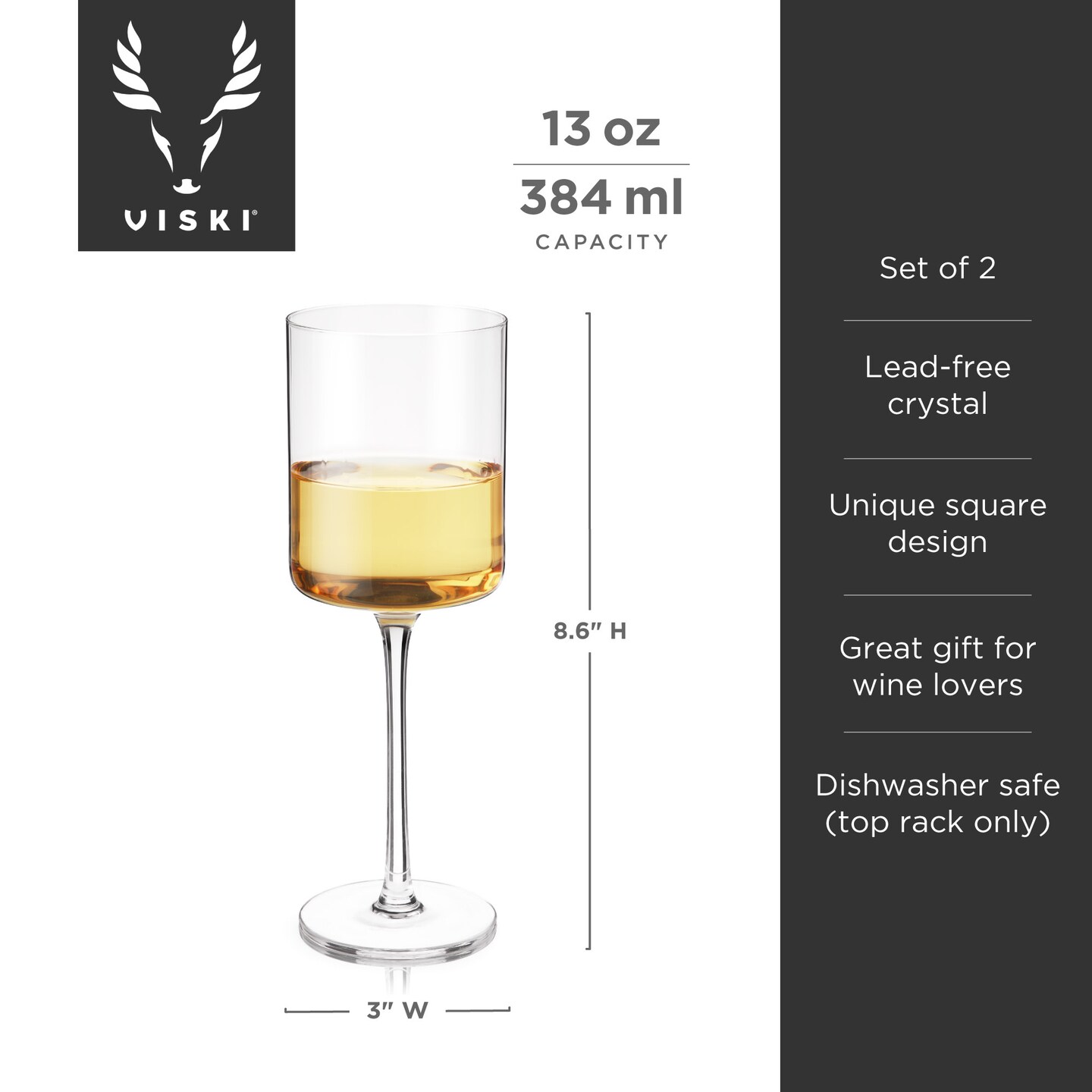 Laurel Crystal White Wine Glasses 