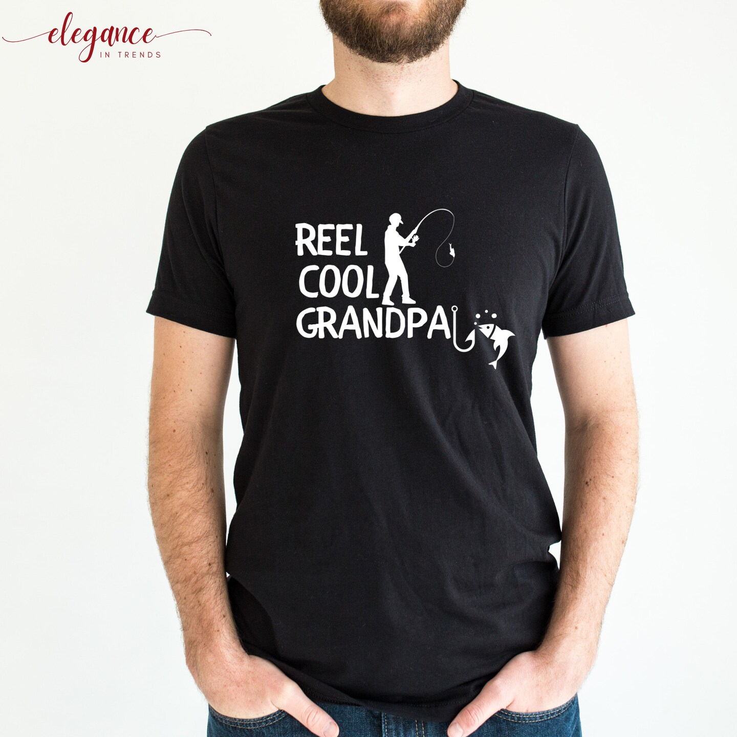 Reel Cool Grandpa T-shirt, Fathers Day Gift for Grandfather