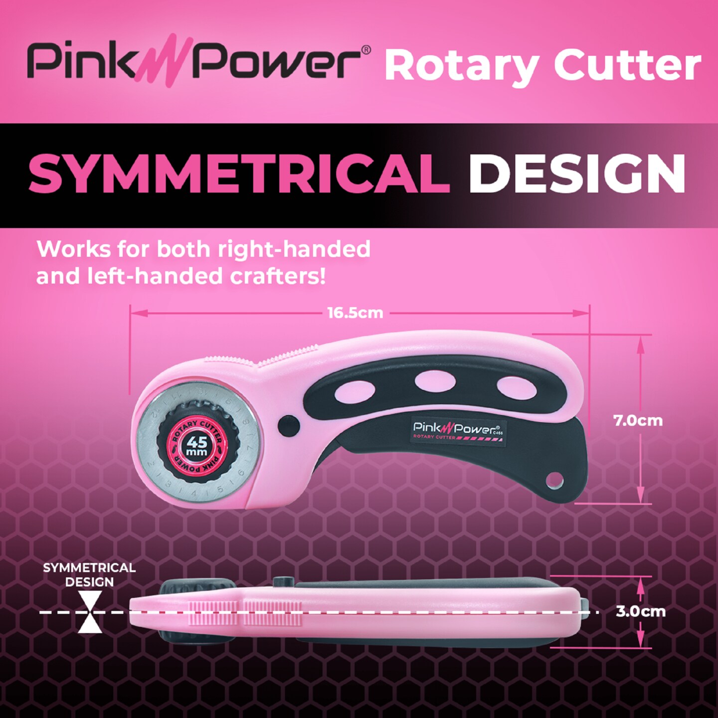 Pink Power 45mm Manual Rotary Cutter Set