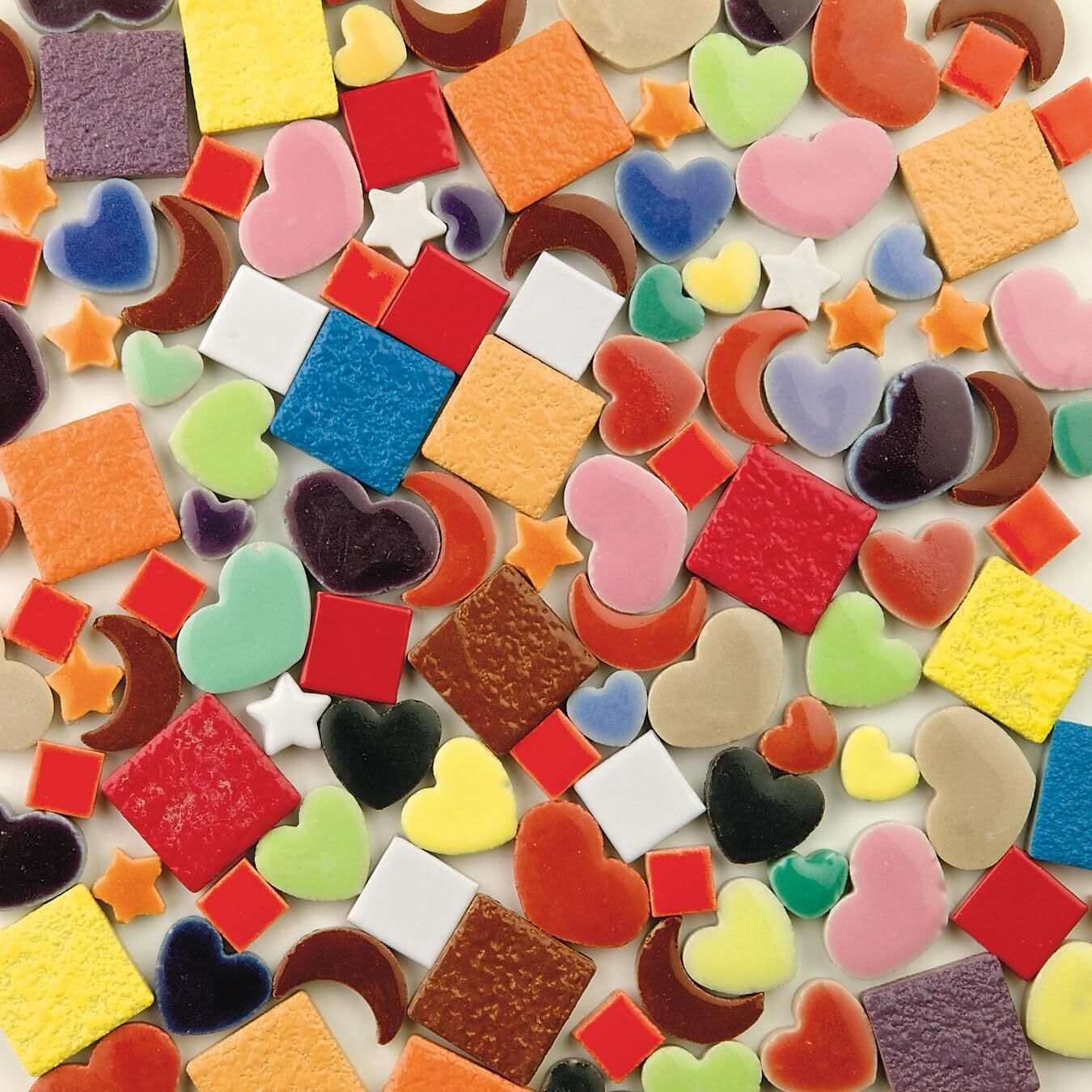 S&#x26;S Worldwide Assorted Porcelain Mosaic Tiles for Crafts, Assorted s and sizes, Colorful Stained Ceramic Pieces, Glazed Craft Tiles, DIY Art Projects, Indoor and Outdoor Use - 10lbs.