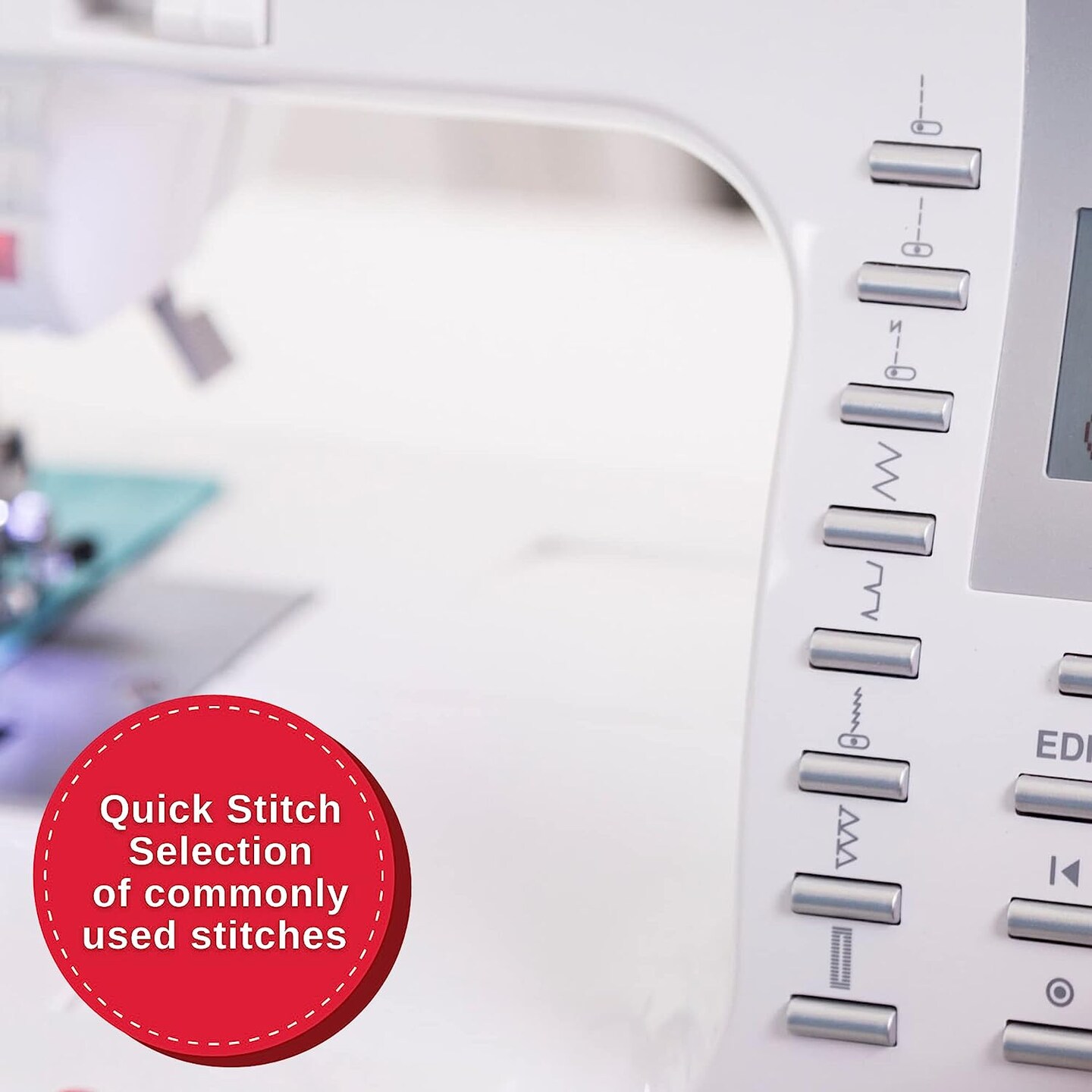 ewing &#x26; Quilting Machine With Accessory Kit, Extension Table - 1,172 Stitch Applications &#x26; Electronic Auto Pilot Mode