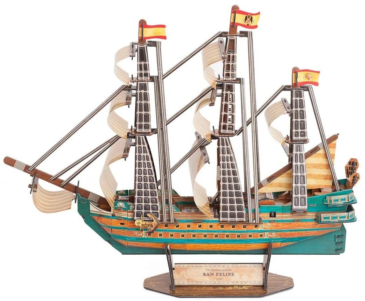 Model Ship Kit - San Felipe Battleship. Papercraft 3D Puzzle