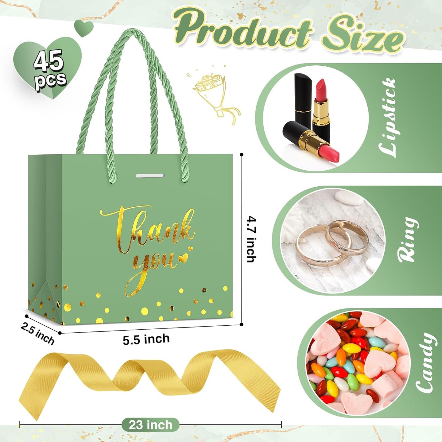 45-Pieces Mini Paper Gift Bags with Handle &#x26; Bow