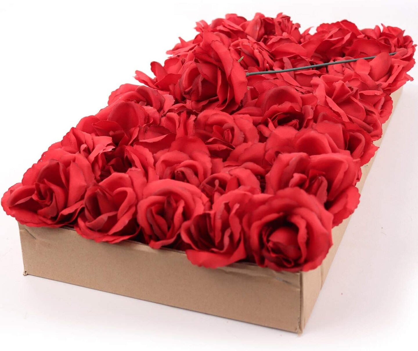 50 Elegant Dark Red Silk Roses: Ideal for Wedding Decor, Bouquets, Centerpieces, and DIY Projects