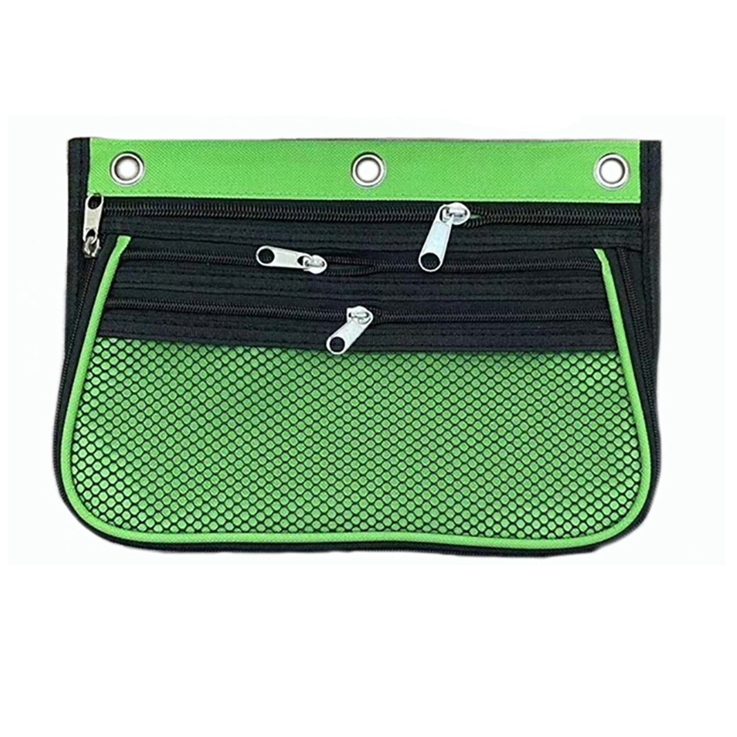 Expanding Pencil Pouch, 3 Pocket, 10.25&#x22;W x 7.25&#x22;H x 2.5&#x22;D, Assorted Colors, Pack of 24