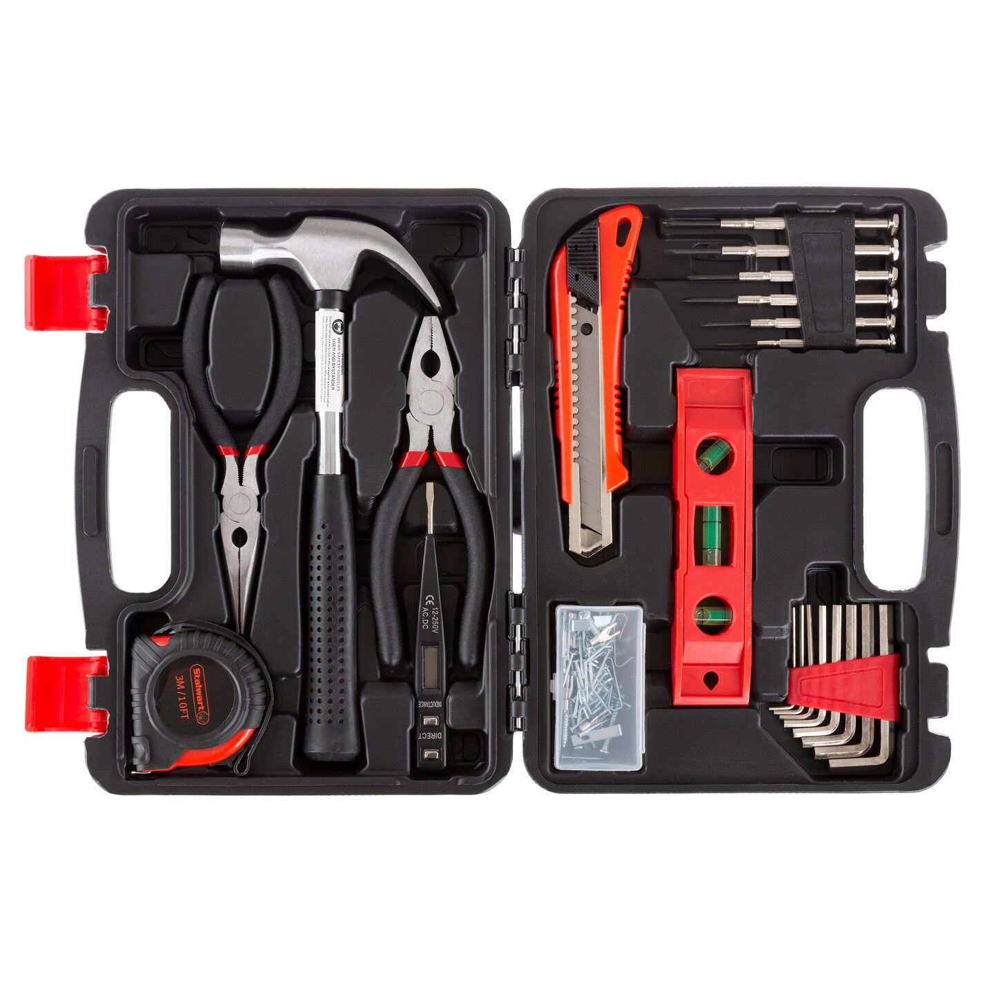 Handyman Tool Kit 102 Piece Heat Treated Steel Carry Case Black For Home Dorm