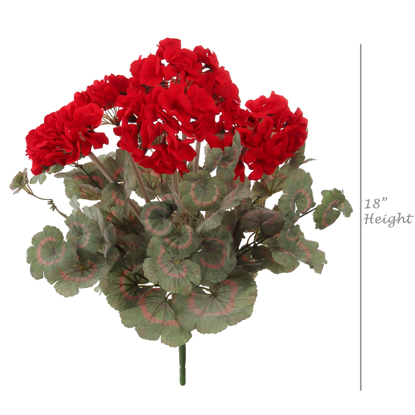 18&#x22; Red Geranium Flower Bush - Lifelike Artificial Blooms, Perfect for Home, Garden &#x26; Patio D&#xE9;cor - Spring &#x26; Summer Accent, Floral Home by Artificial Flowers