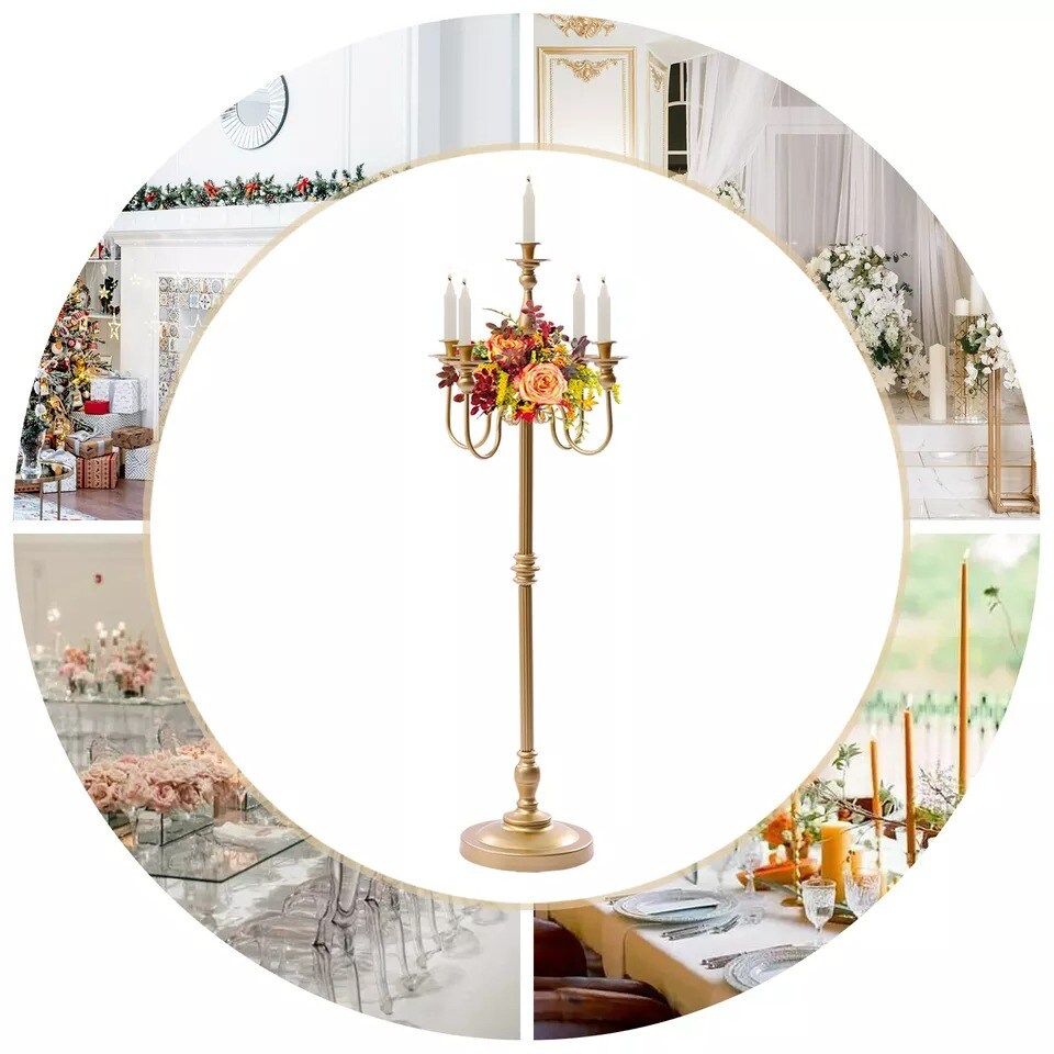 48 Inches 5 Arm Retro Candle Candelabras Dinner Table Centerpiece Wedding Decor