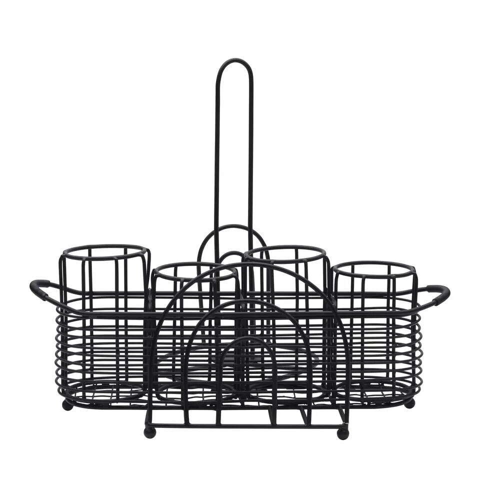 Mikasa Gourmet Basics Art Deco Picnic Buffet Caddy with Paper Towel Holder-Black