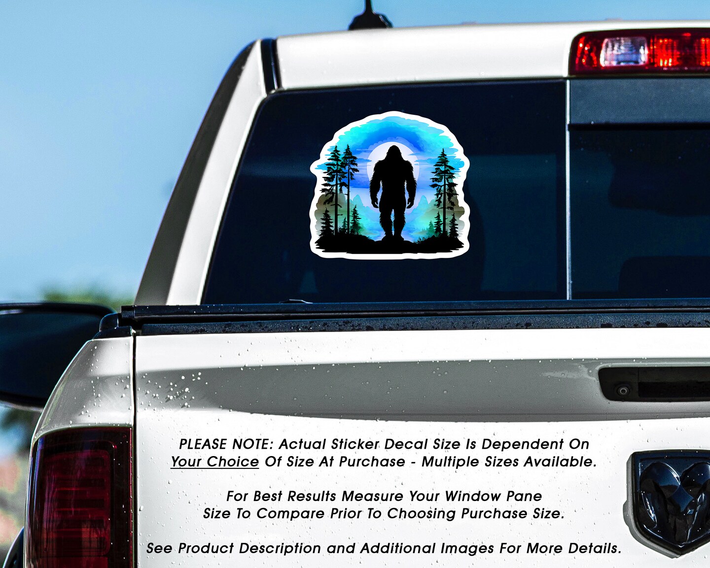 Bigfoot Silhouette Moon, Vinyl Decal Sticker In Multiple Sizes, Waterproof Indoor Outdoor, Car, Window, Laptop, Tumbler ... product 5