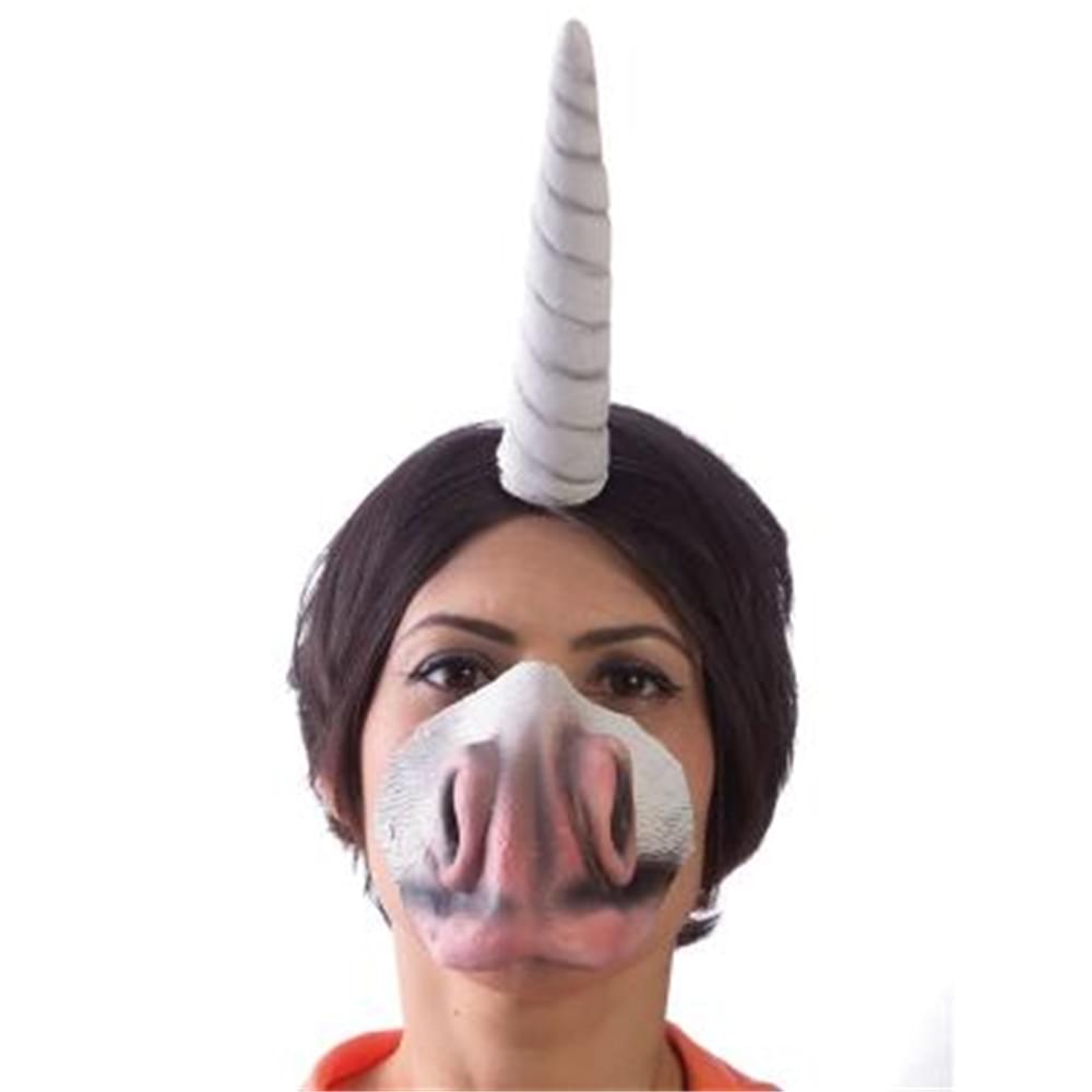 Unicorn Adult Costume Horn Headband &#x26; Nose Set