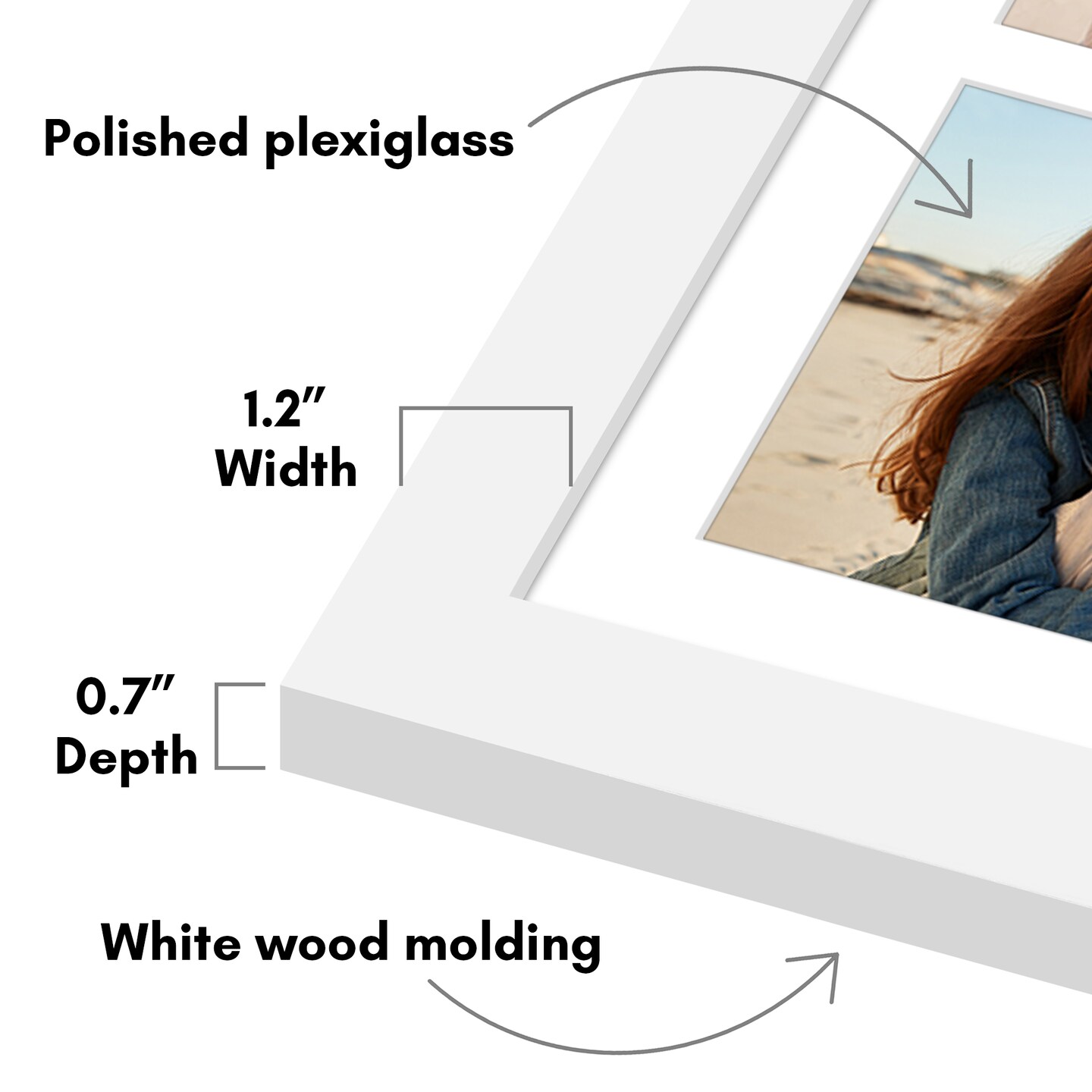 Americanflat 20x20 Collage Picture Frame - Fits One 8x10, Four 5x5, and Six 4x6 Photos or One 20x20 Photo