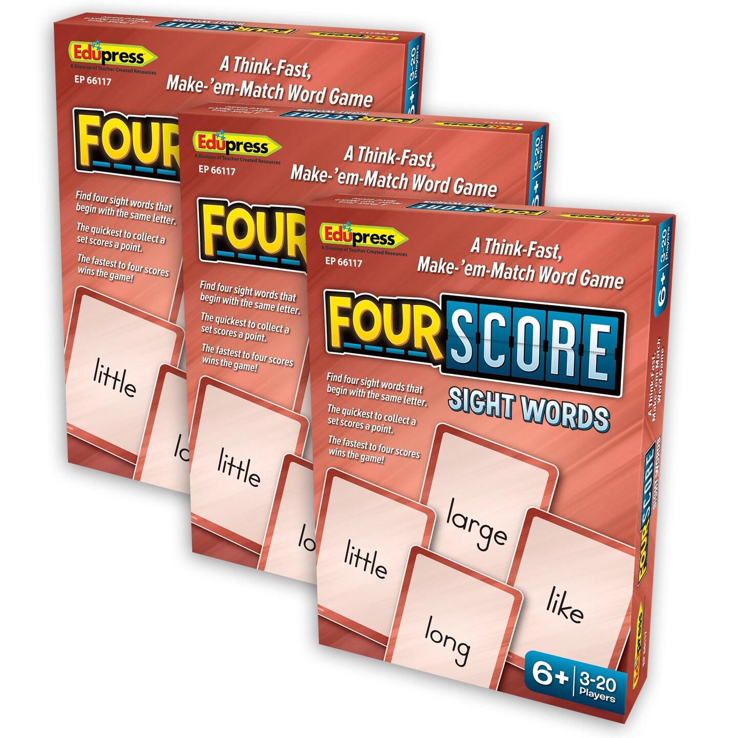 Score In Words Four Score Card Game: Sight Words, Pack of 3 | Michaels