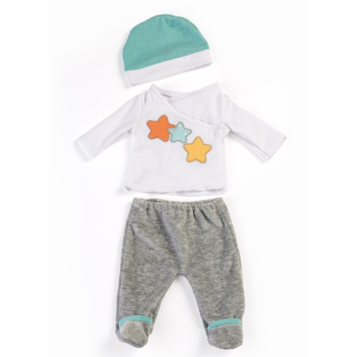 Gender Neutral Doll 2-Piece Pajama Set in Gray for 15&#x22; Dolls