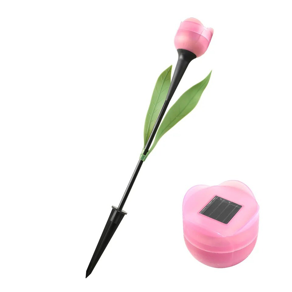 6XPcs Outdoor Solar Powered LED Tulip Flower Lights Garden Lawn Decor Lamp