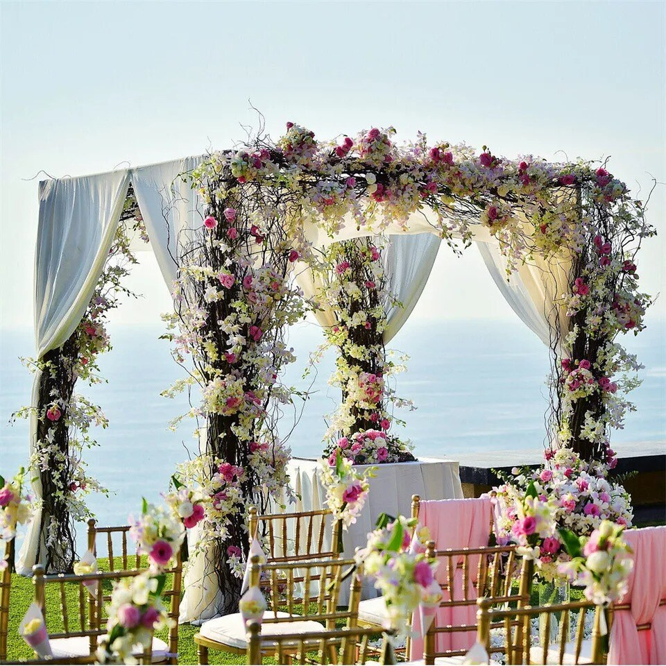 Heavy Duty Wedding Backdrop Stand Kit Canopies Frame Adjustable Decor Background