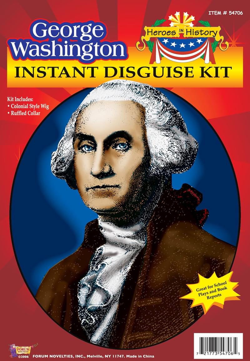 George Washington Wig &#x26; Jabot Disguise Adult Costume Kit