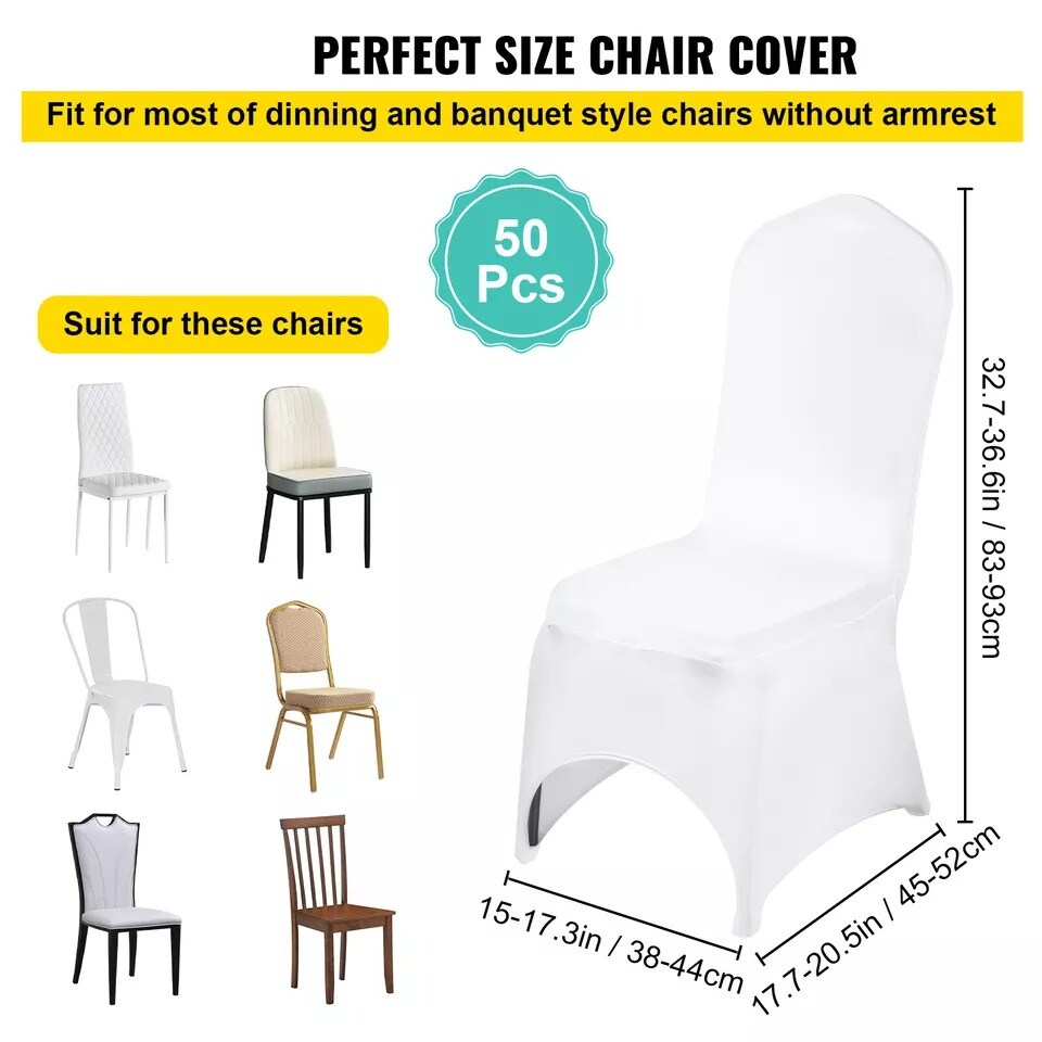 50PCS Stretch Spandex White Folding Chair Covers Room Celebrations Wedding Michaels