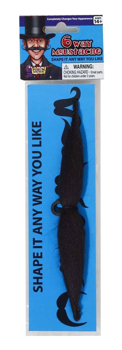 Shape It 6 Ways Black Moustache Costume Accessory