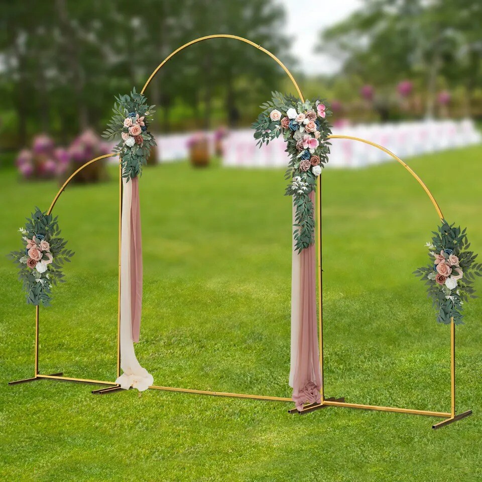 3Pcs Metal Stand Wedding Arch Backdrop Stand For Ceremony Party Yard Venue Decor