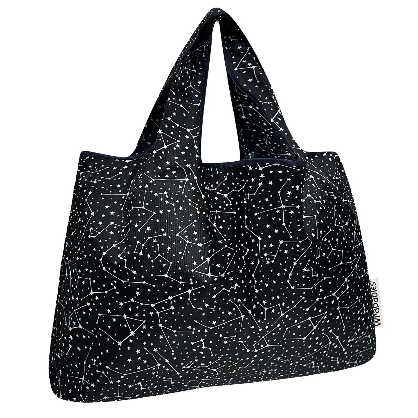 Wrapables Large Foldable Tote Nylon Reusable Grocery Bags, Constellations