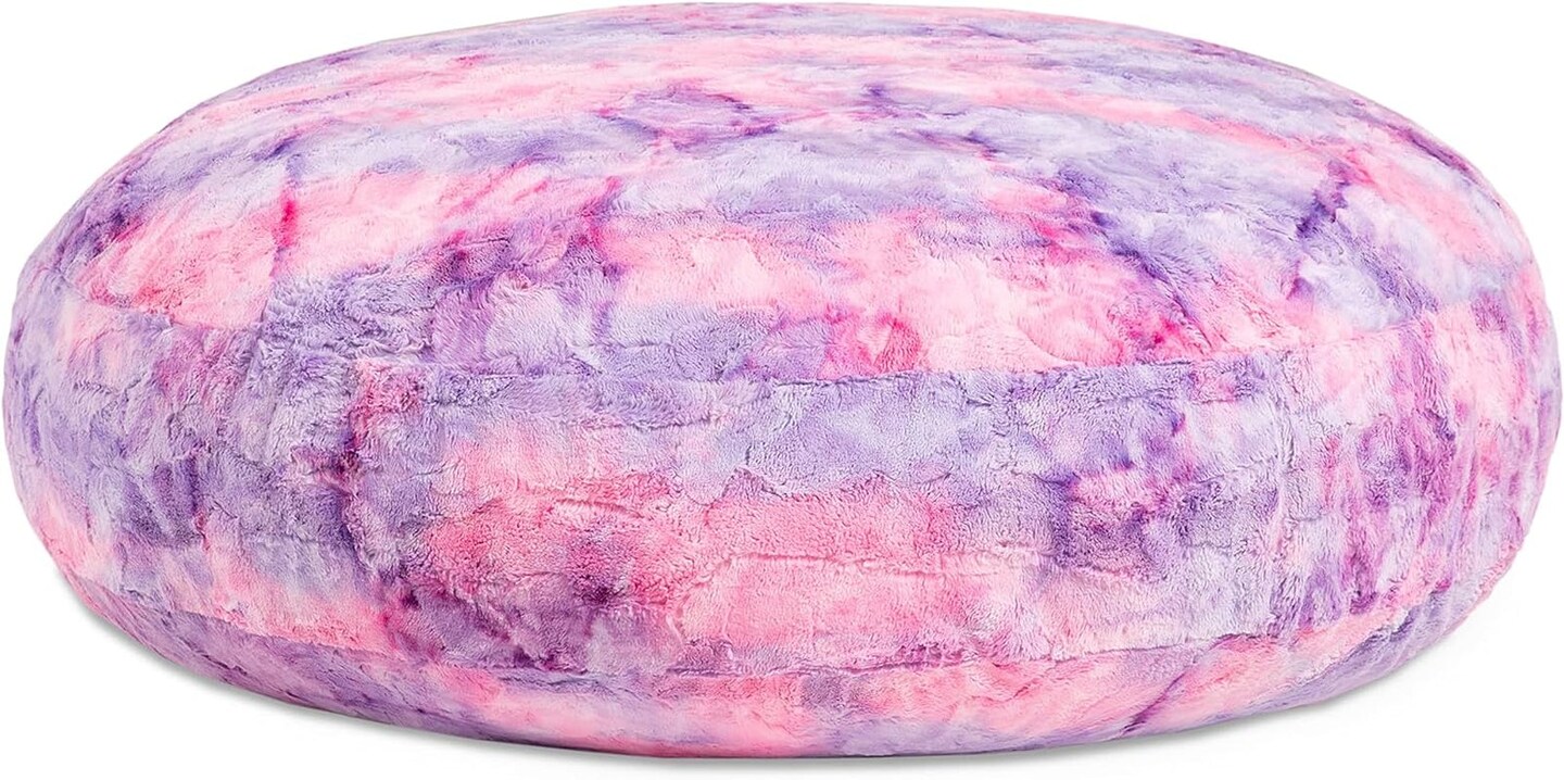 Cocoon 4 Foot Bean Bag Chair - Faux Fur, Unicorn Pink