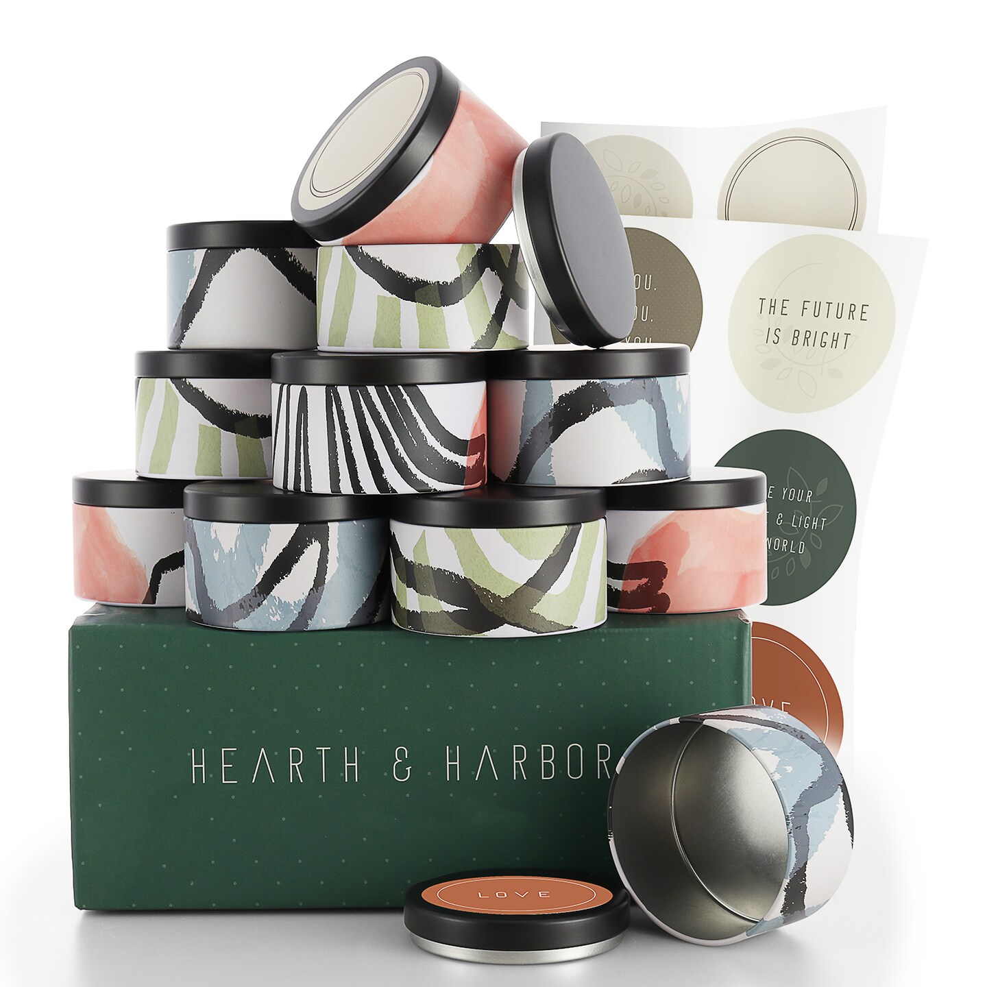 Hearth &#x26; Harbor DIY Candle Containers with Lids