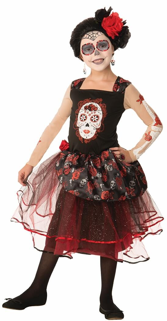 Day Of The Dead Rosa Senorita Costume Child
