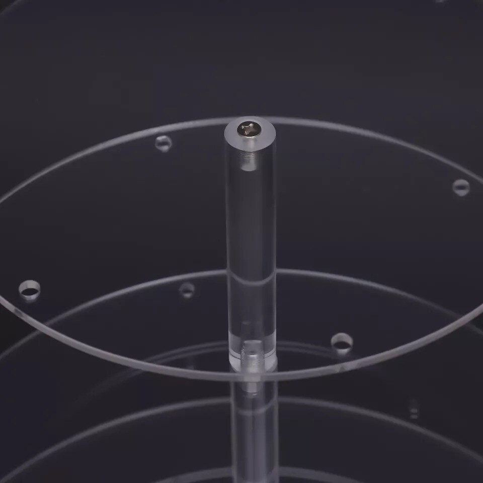 4 Tier Round Acrylic Cupcake Display Stand Holder With LED String Light Pastry