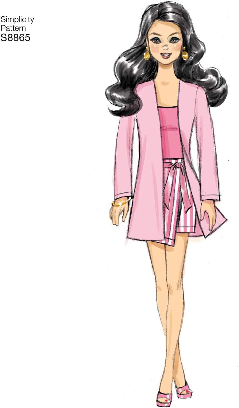Doll Clothes Sewing Patterns for 11.5&#x22; Dolls, Code 8865