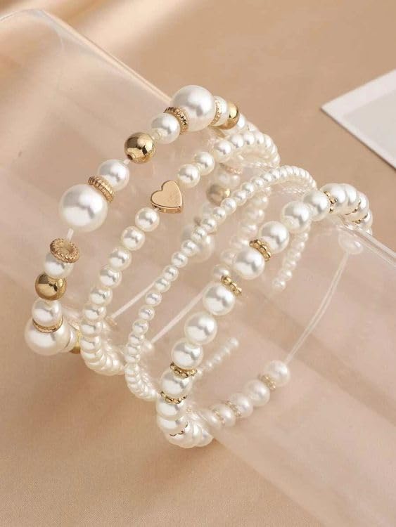 SEMATA 750Pcs Beads for Bracelets Making Kit DIY Pearl Beads for Jewelry Making Kit for Adults Charms for Bracelets String Crystal Beads for Bracelets Making Kit for Girls Jewelry Making Supplies