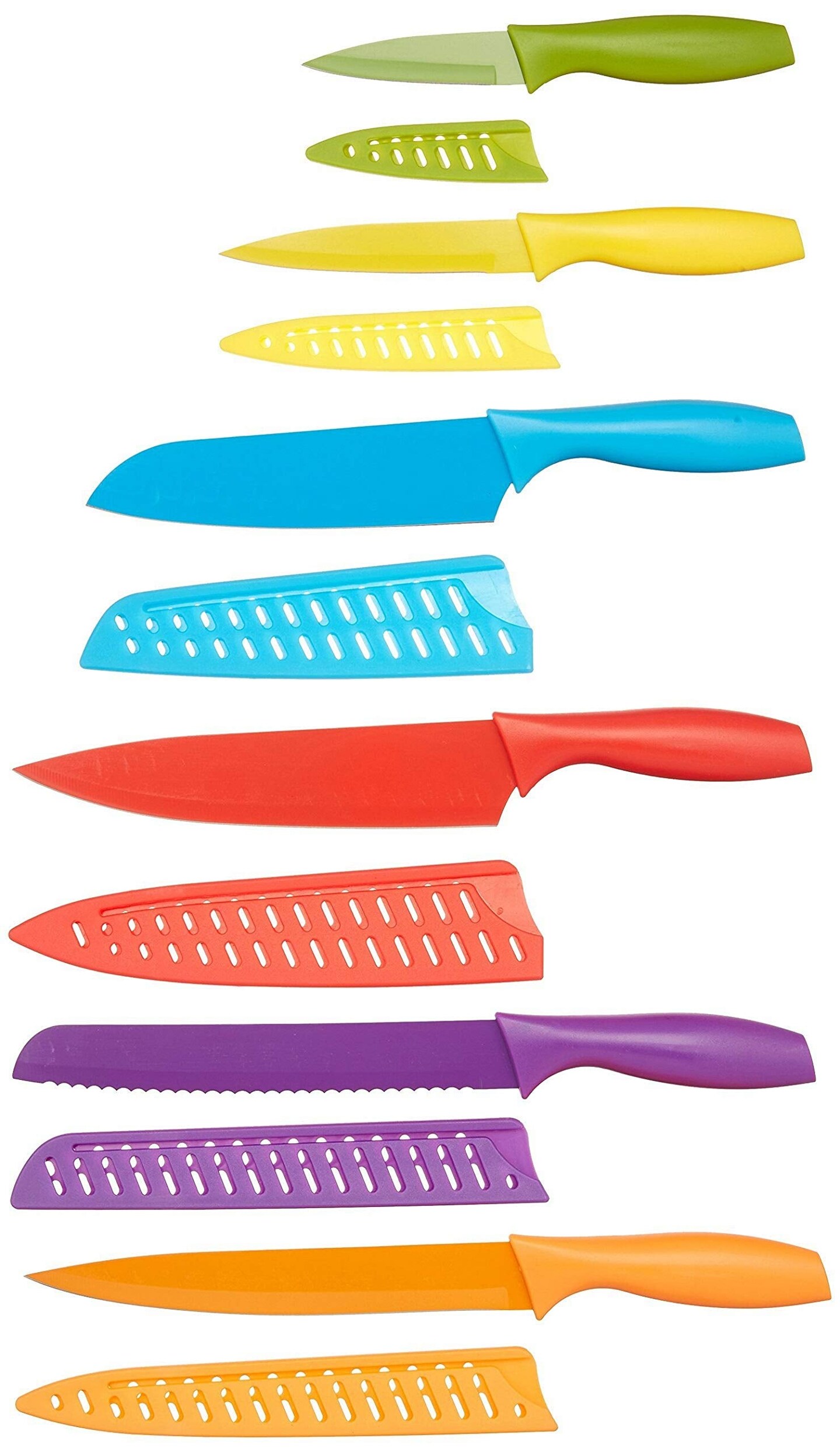12 Piece Color Knife Set with Blade Guards