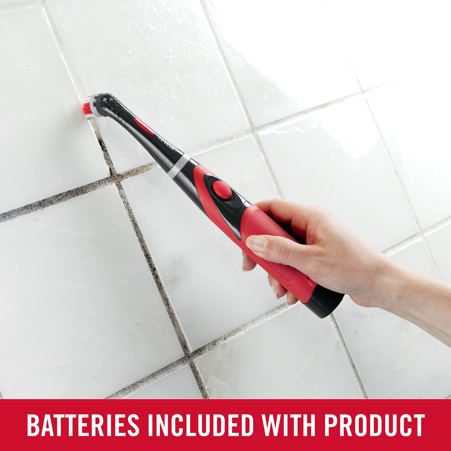 Rubbermaid Reveal Cordless Battery Power Scrubber, Red, Multi