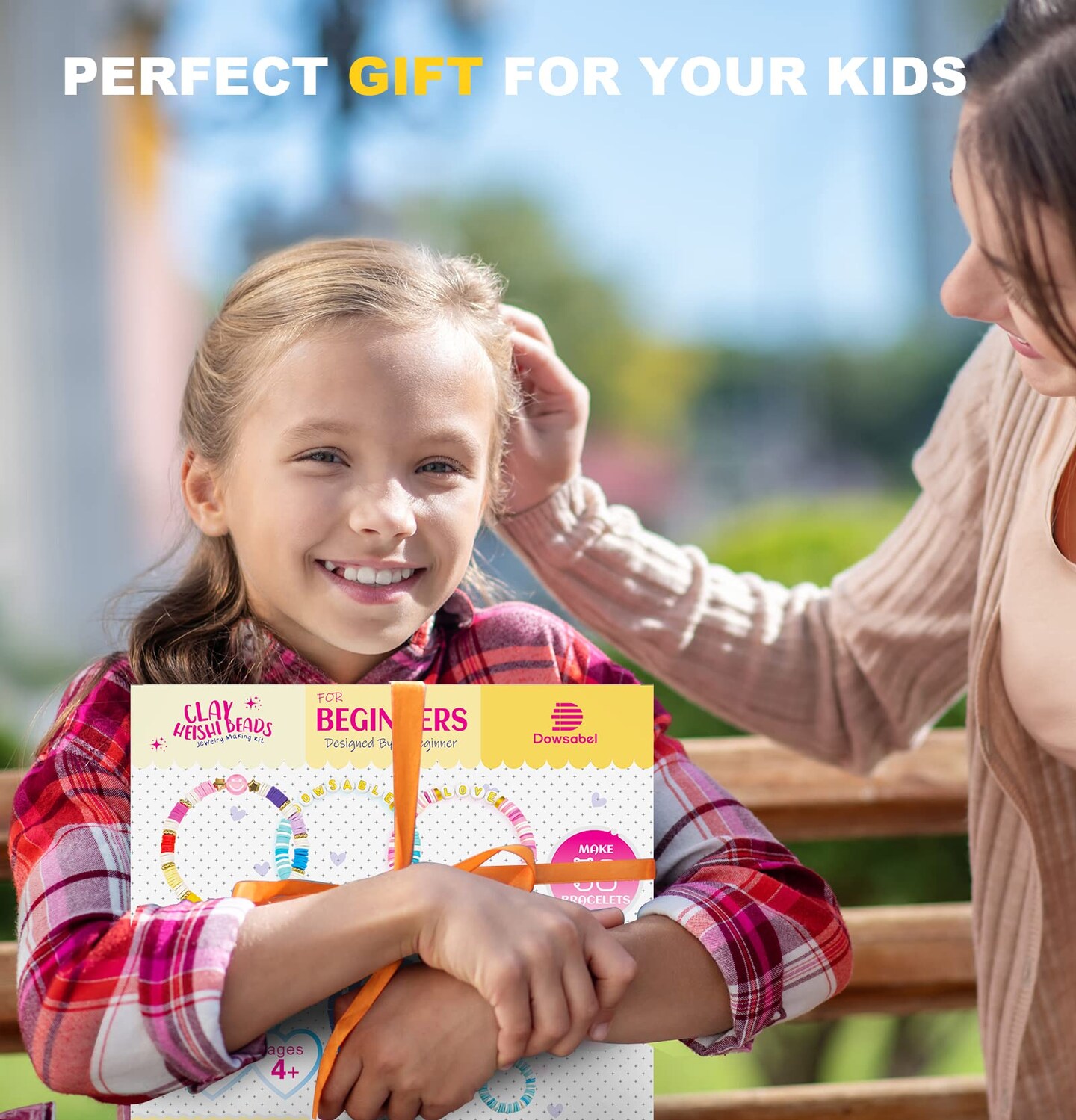 Clay Beads Bracelet Making Kit for Beginner, 5000Pcs Heishi Flat Preppy Polymer Clay Beads with Charms Kit for Jewelry Making, DIY Arts and Crafts Gifts Toys for Kids Age 6-12