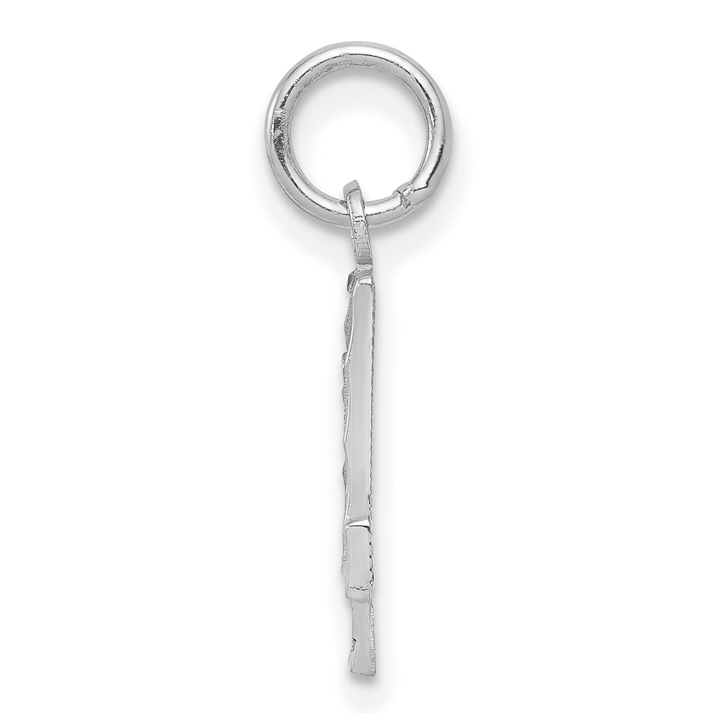 Sterling Silver Small #4 Charm Number Pendant Jewelry 20mm x 7mm