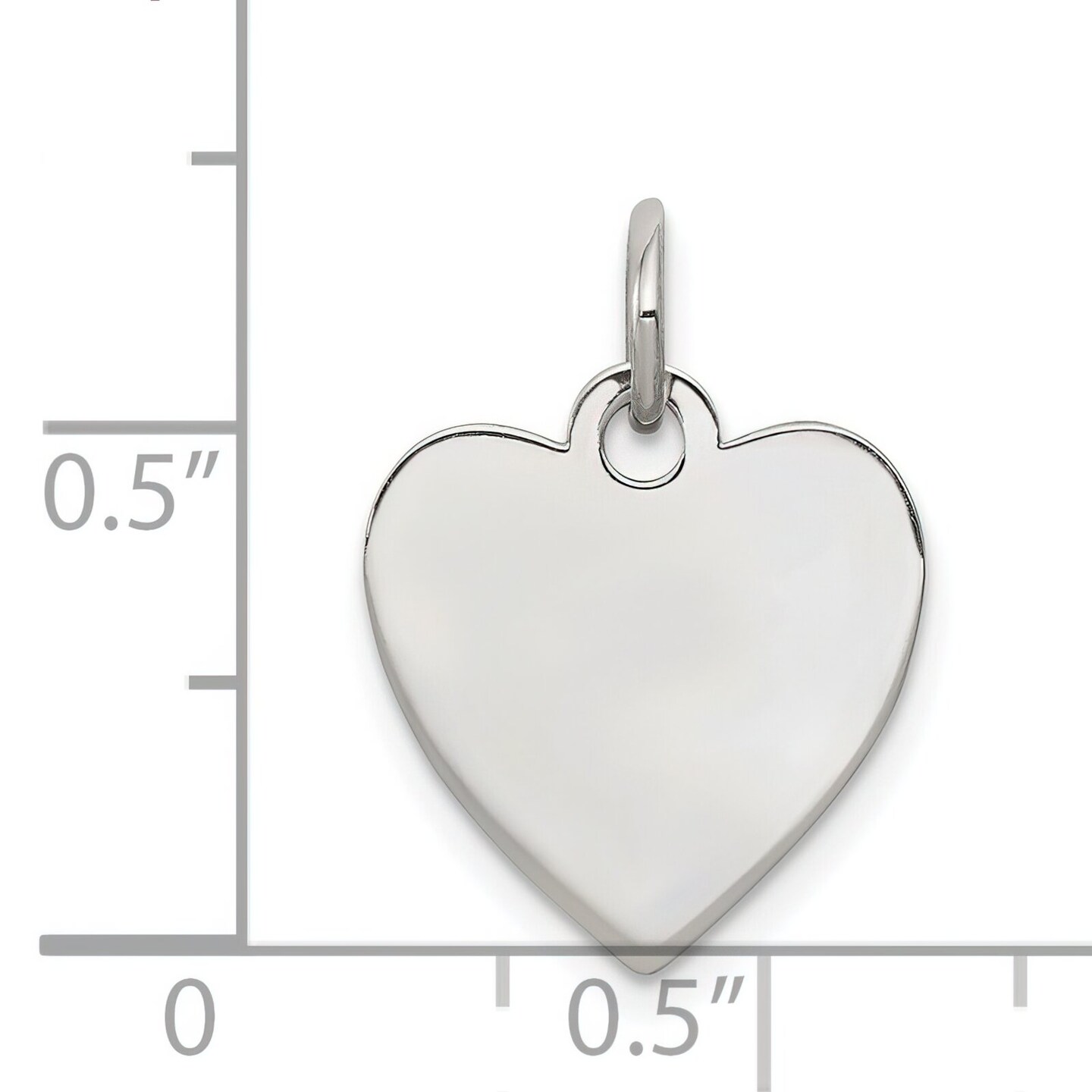 Sterling Silver Heart Charm 0.018" 13.1mm Jewerly 15mm x 14mm