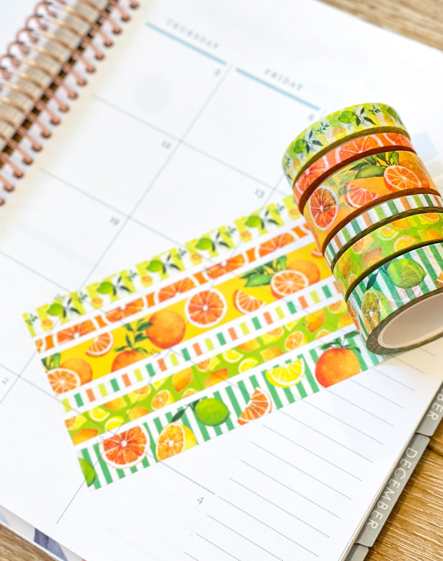 Lemons Limes & Oranges Summer Fruits Citrus Washi Tape Set (#W065)