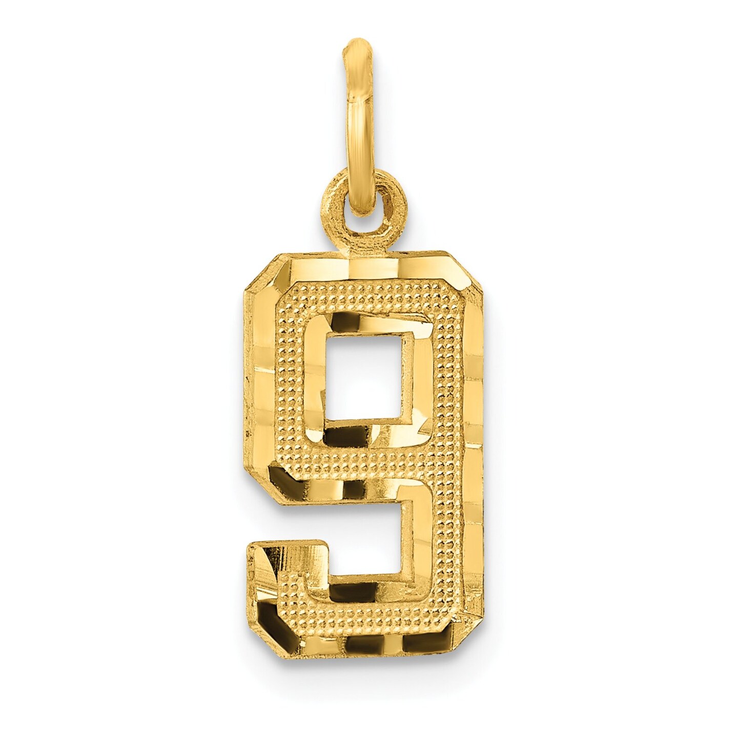 14K Gold Small Number 9 Charm Pendant FindingKing Jewerly 20mm x 7mm