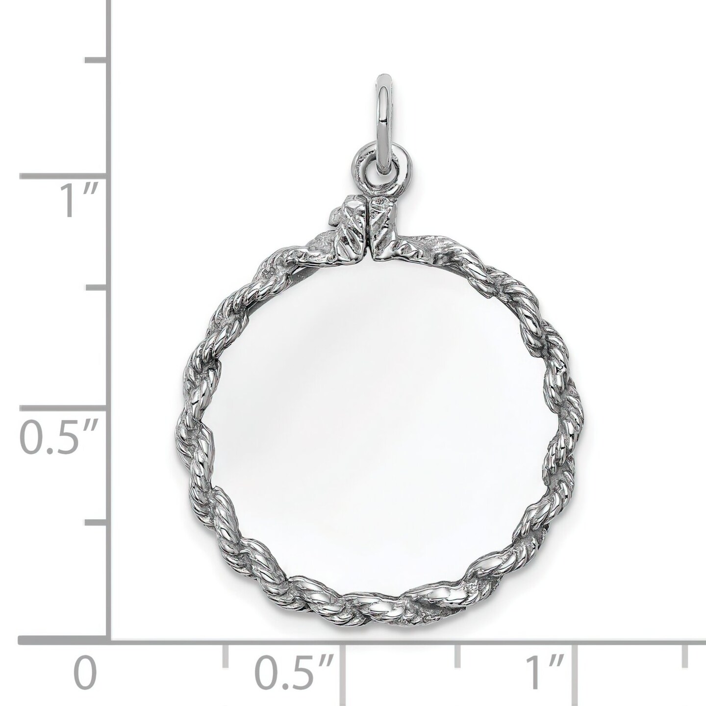 Sterling Silver Disc Round Charm Jewerly 25mm x 21mm
